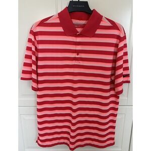 NIKE GOLF Dri Fit Golf Polo Shirt Mens Performance Casual Striped Shirt L
